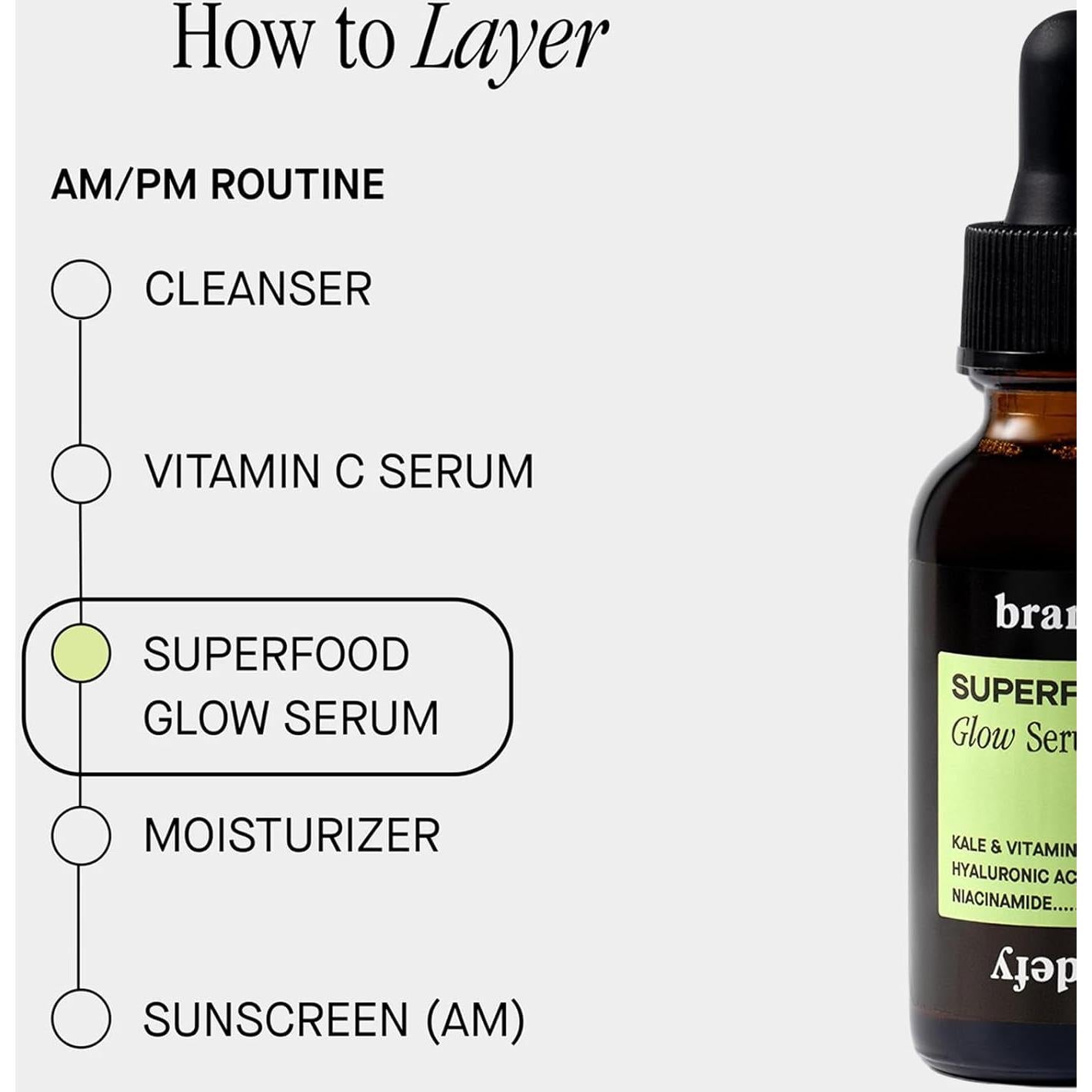 Suero Glow Superfood Brandefy - Hidratante con Kale y Vitaminas