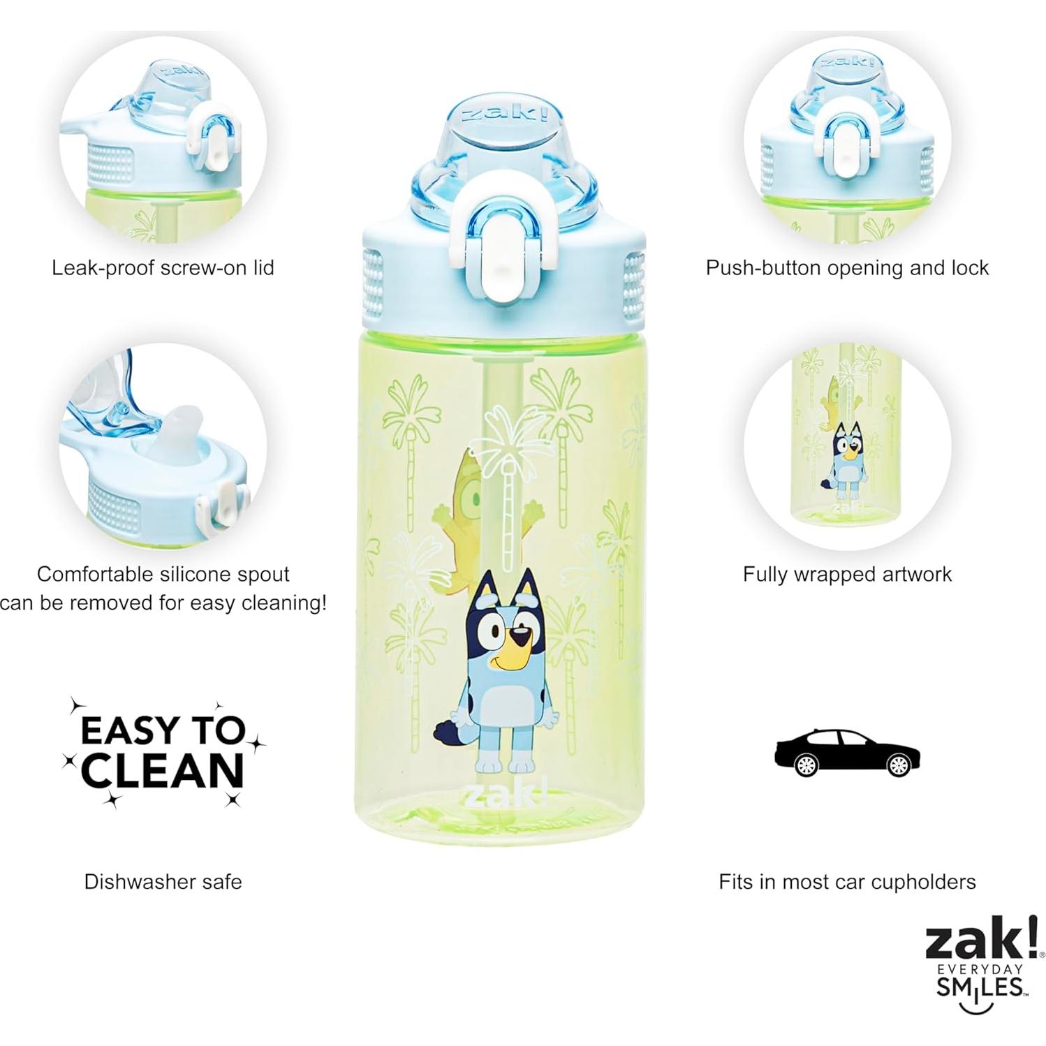 Botella de Agua Kids Zak Designs Bluey 480ml a Prueba de Fugas