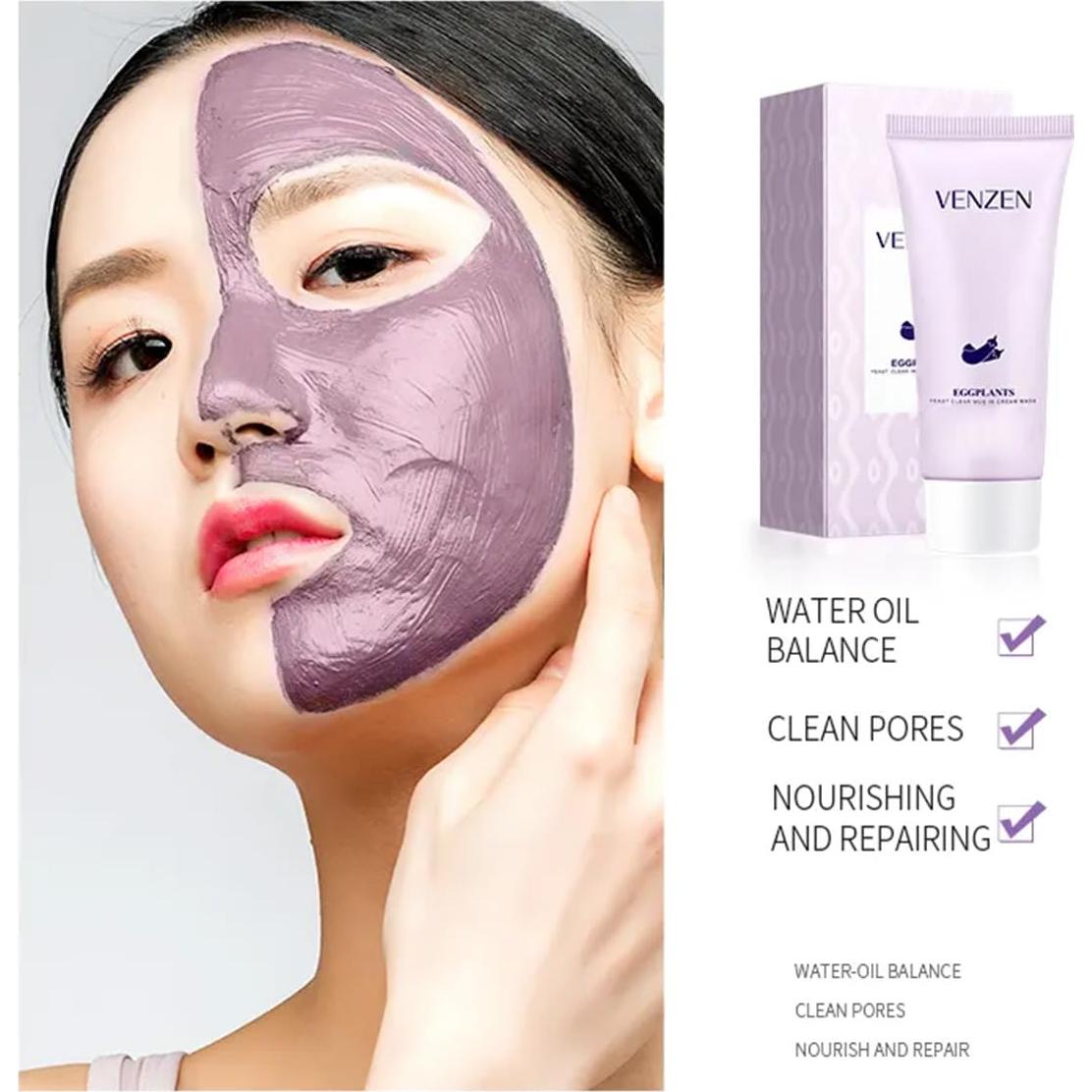 Máscara Facial de Barro VEZE con Extracto de Berenjena 60g