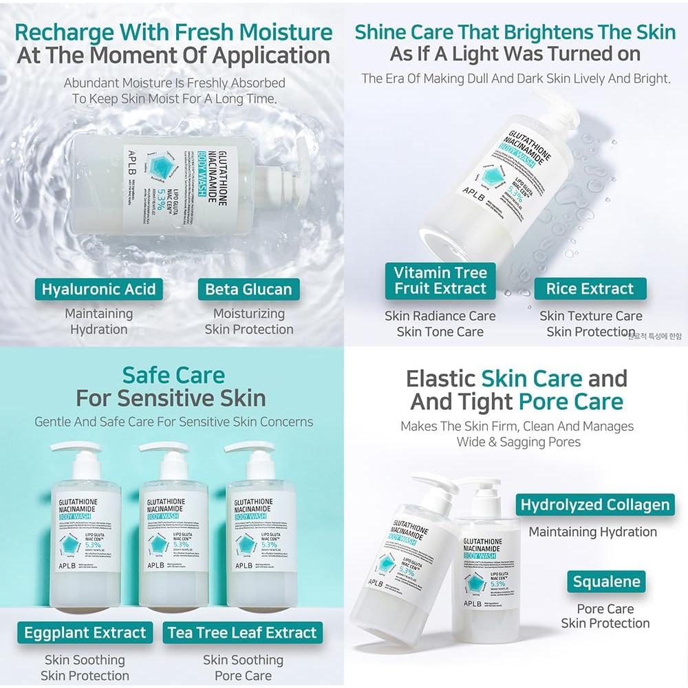 Gel de Ducha APLB Glutati&oacute;n Niacinamida 300 ml - Hidratante