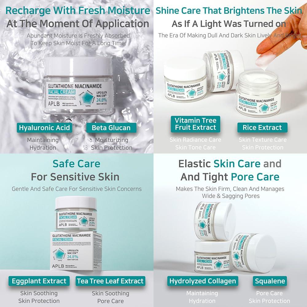 Crema Facial APLB Glutati&oacute;n y Niacinamida 55g