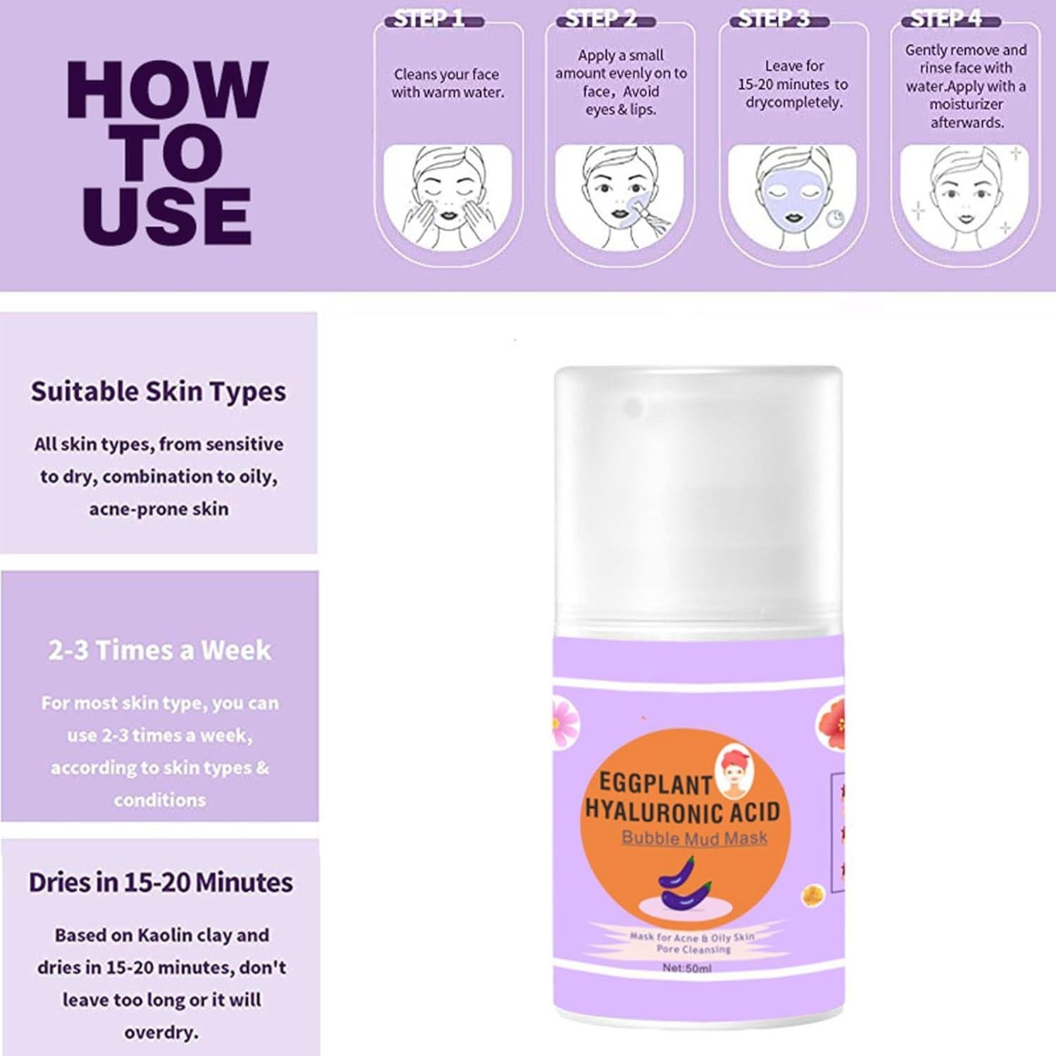 Mascarilla de Arcilla y Barro de Berenjena Getzan 50g