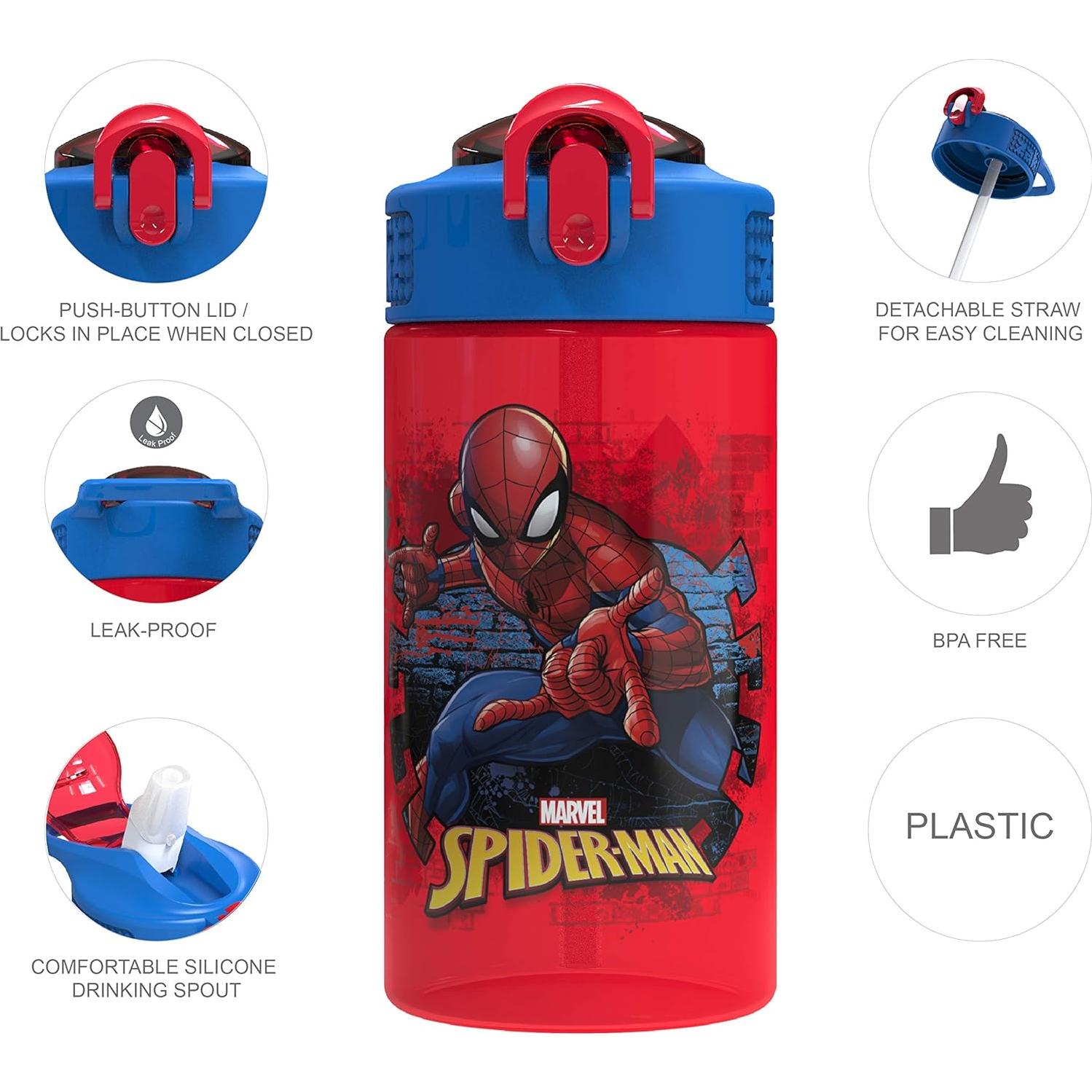 Botella de Agua Zak Spider-Man 16 oz con Asa y Tapa