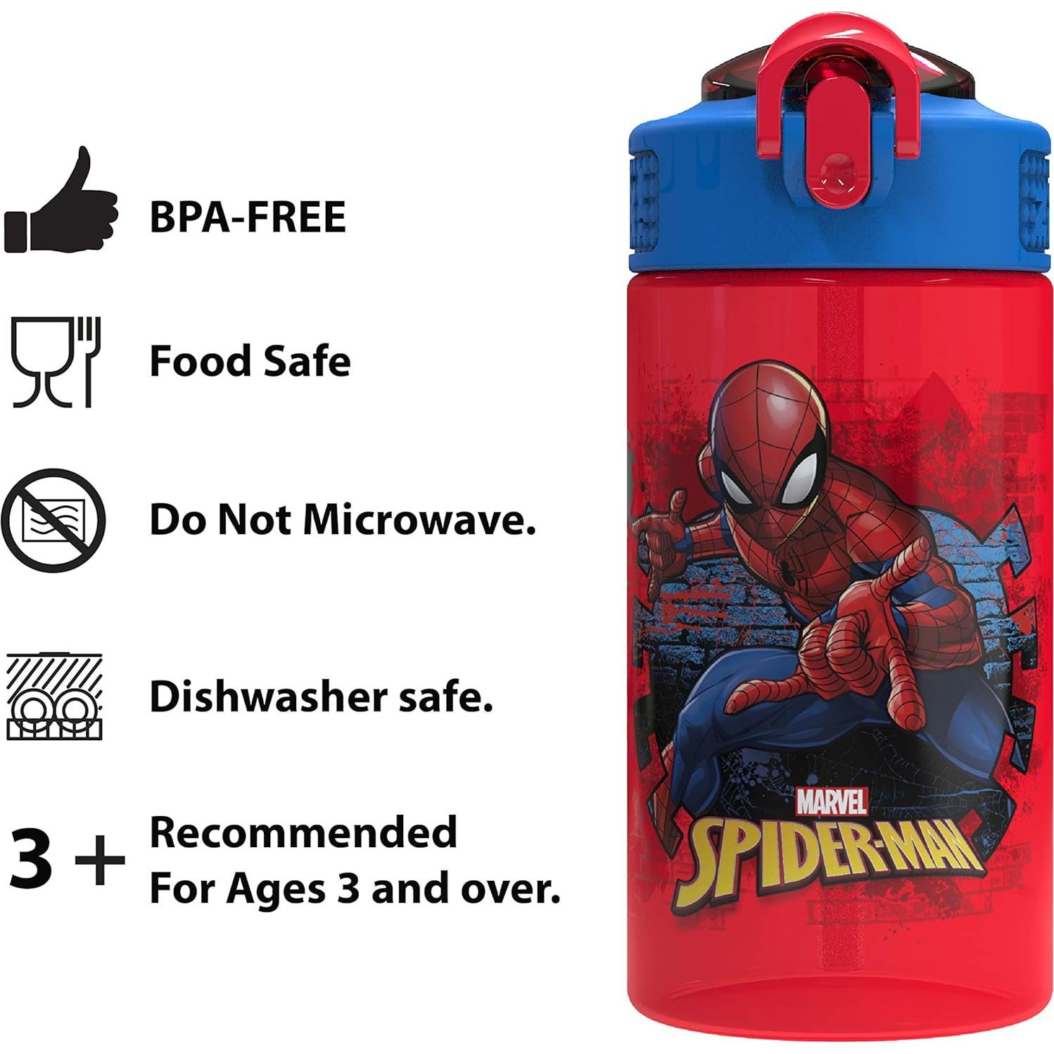 Botella de Agua Zak Spider-Man 16 oz con Asa y Tapa