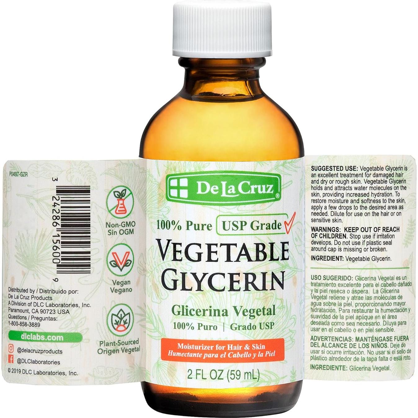 Glicerina Vegetal De La Cruz 100% Pura Grado USP 6 Botellas 60 ml