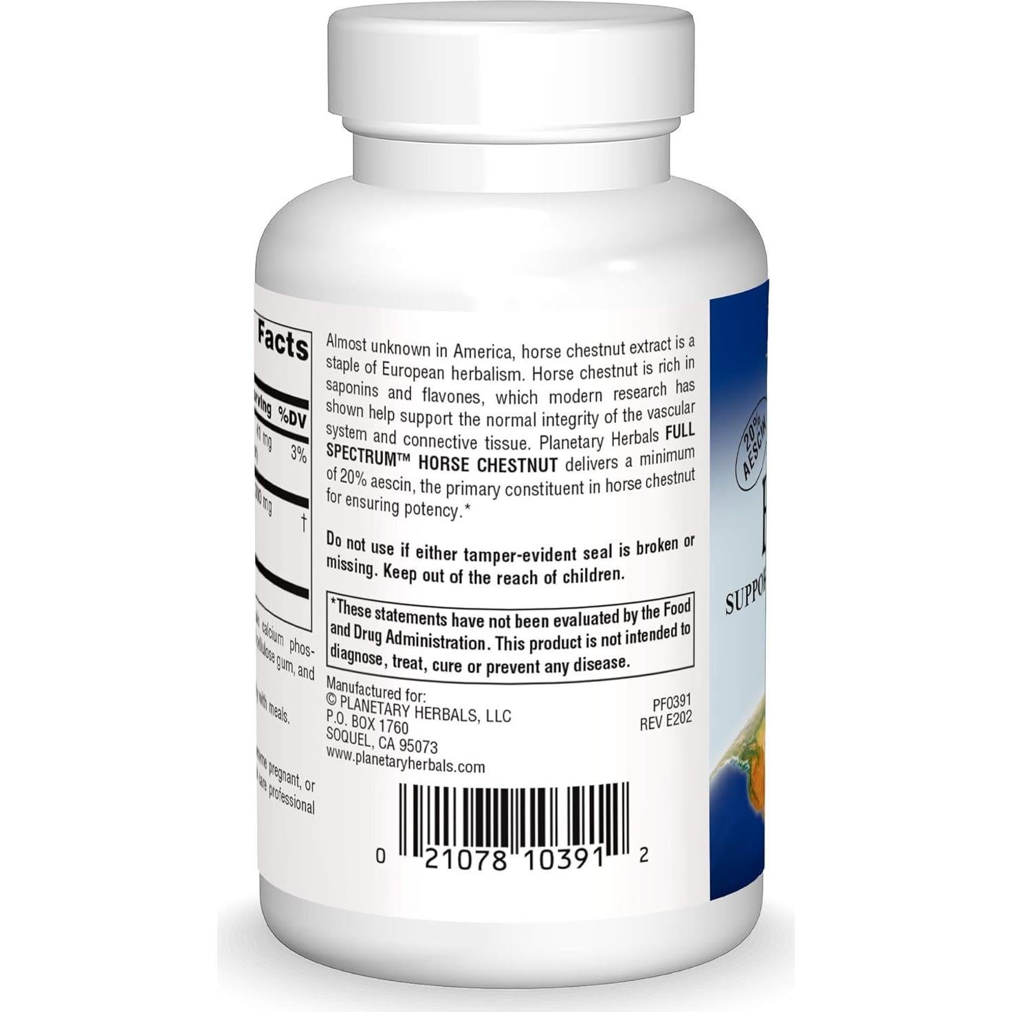 Suplemento Castaño de Indias Planetary Herbals 120 Tabletas