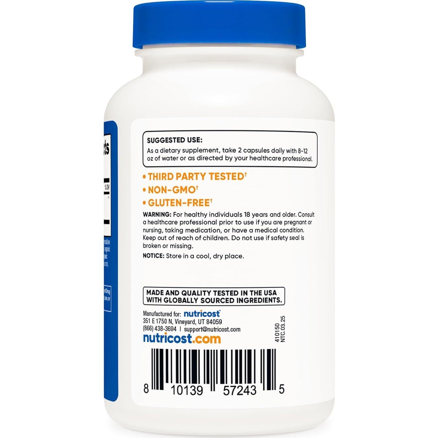 Cápsulas de Extracto de Castaño de Indias Nutricost 700 MG - 180 Unidades