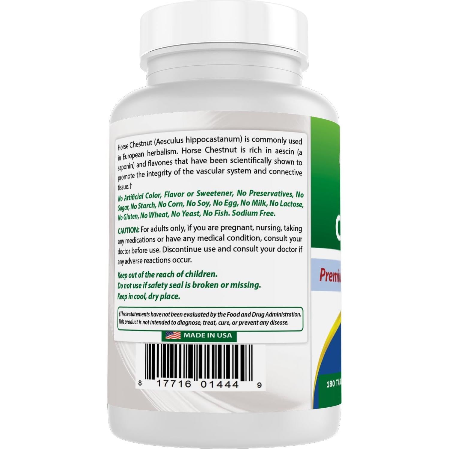 Extracto de Castaño de Indias Best Naturals 300 mg 180 tabletas