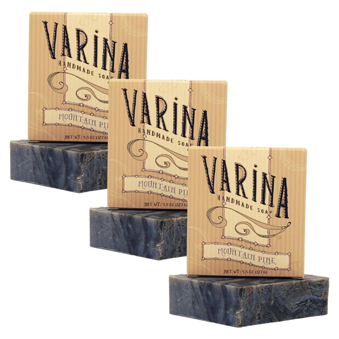 Jabón Natural de Pino de Montaña Varina - Paquete de 3 x 127g