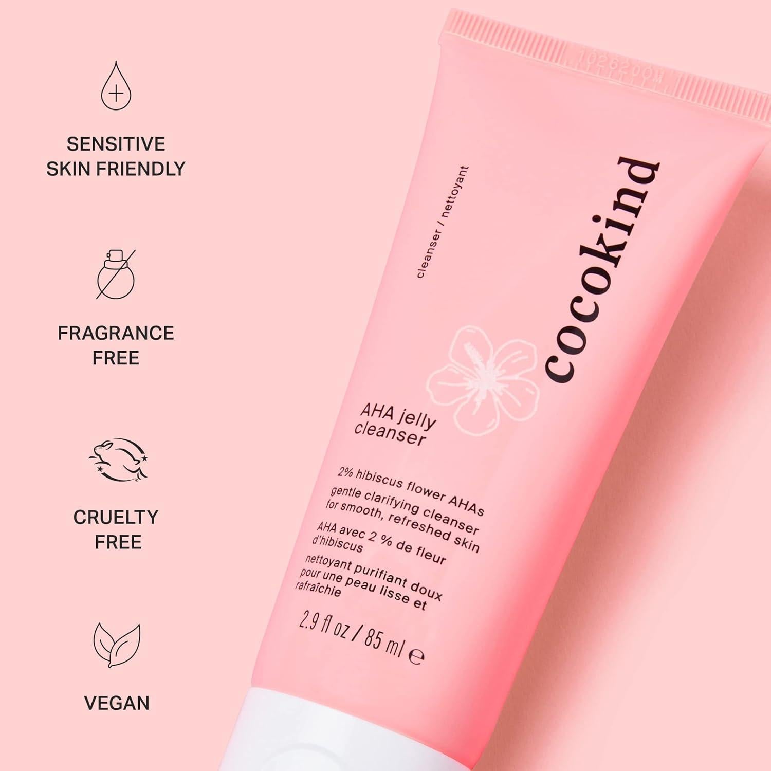 Limpiador Facial AHA Cocokind 125g - Suave y Exfoliante