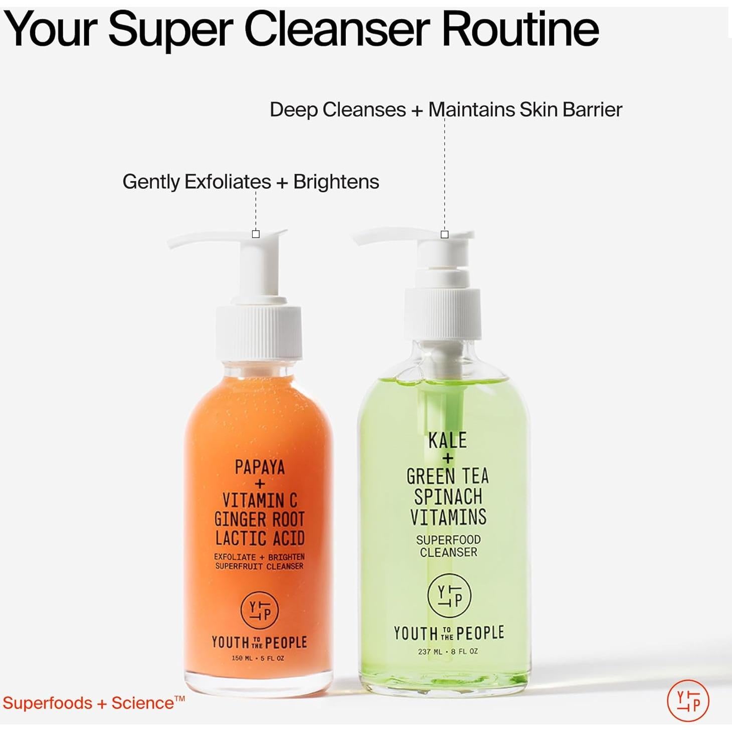 Dúo de Limpieza Facial Youth To The People - 2 Limpiadores Veganos