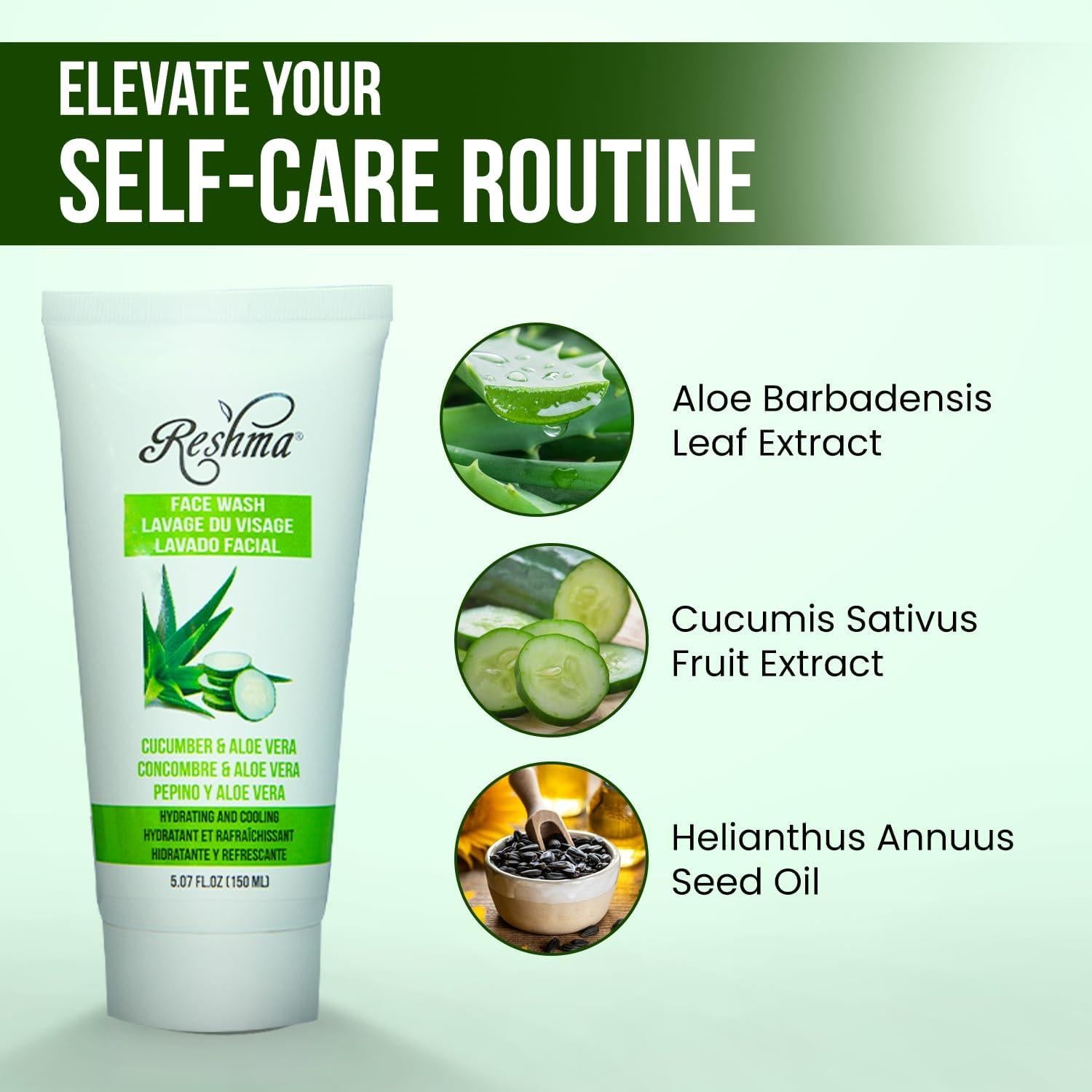 Limpiador Facial Reshma Beauty Pepino y Aloe Vera 6 Unidades