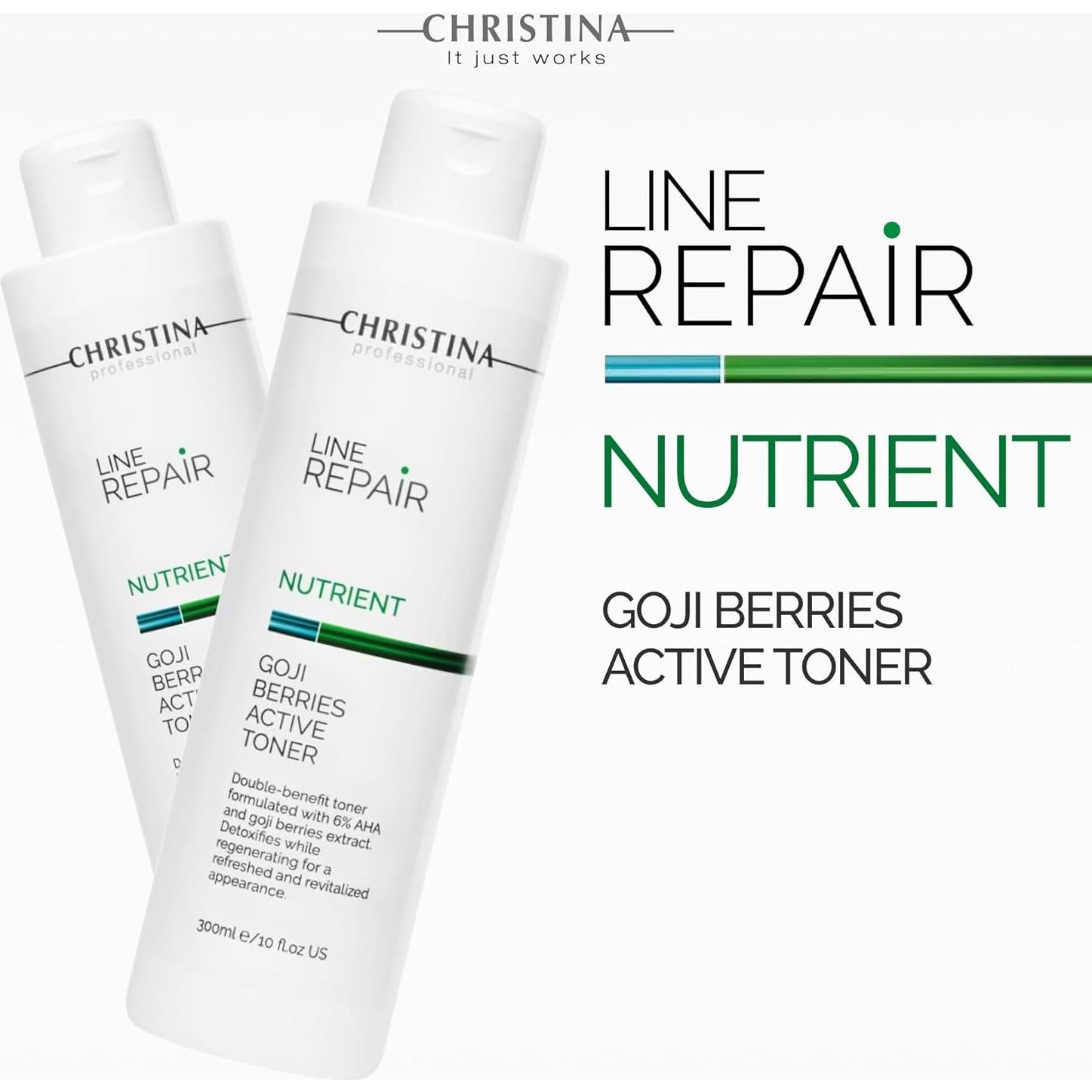 Tónico Facial Christina Line Repair 300ml - Ácido Glicólico y Goji