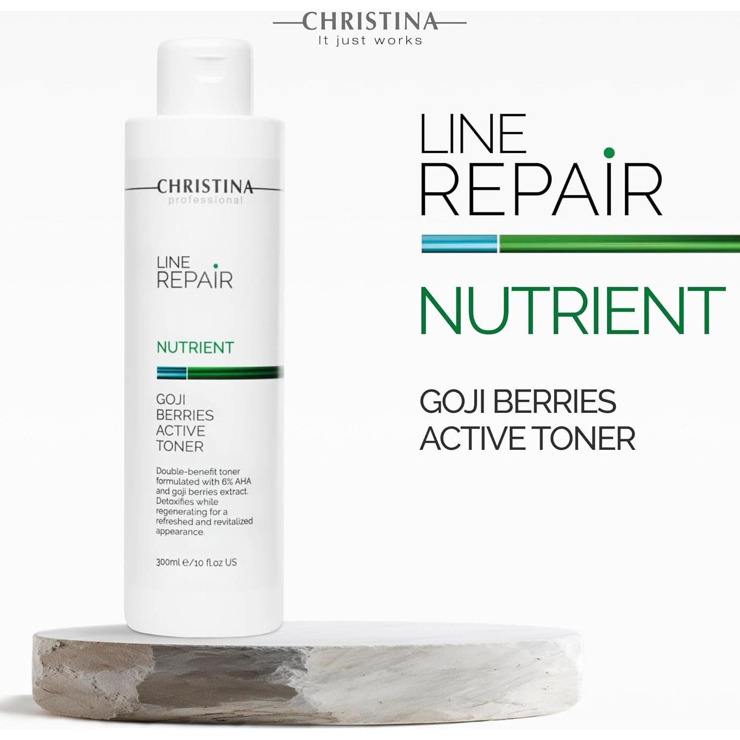 Tónico Facial Christina Line Repair 300ml - Ácido Glicólico y Goji
