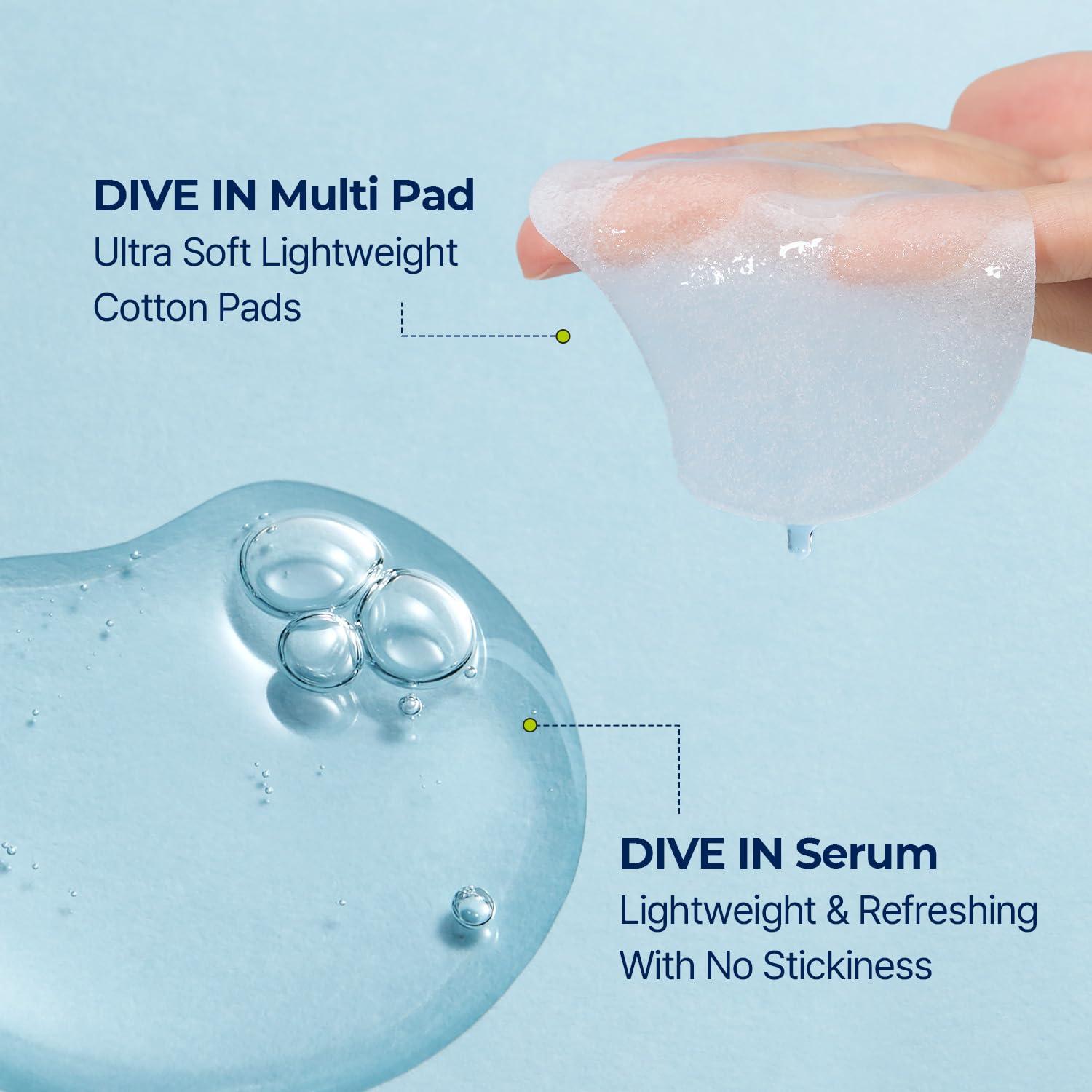 Suero DIVE IN Torriden 50 ml + Almohadillas 80 unidades Hidratación