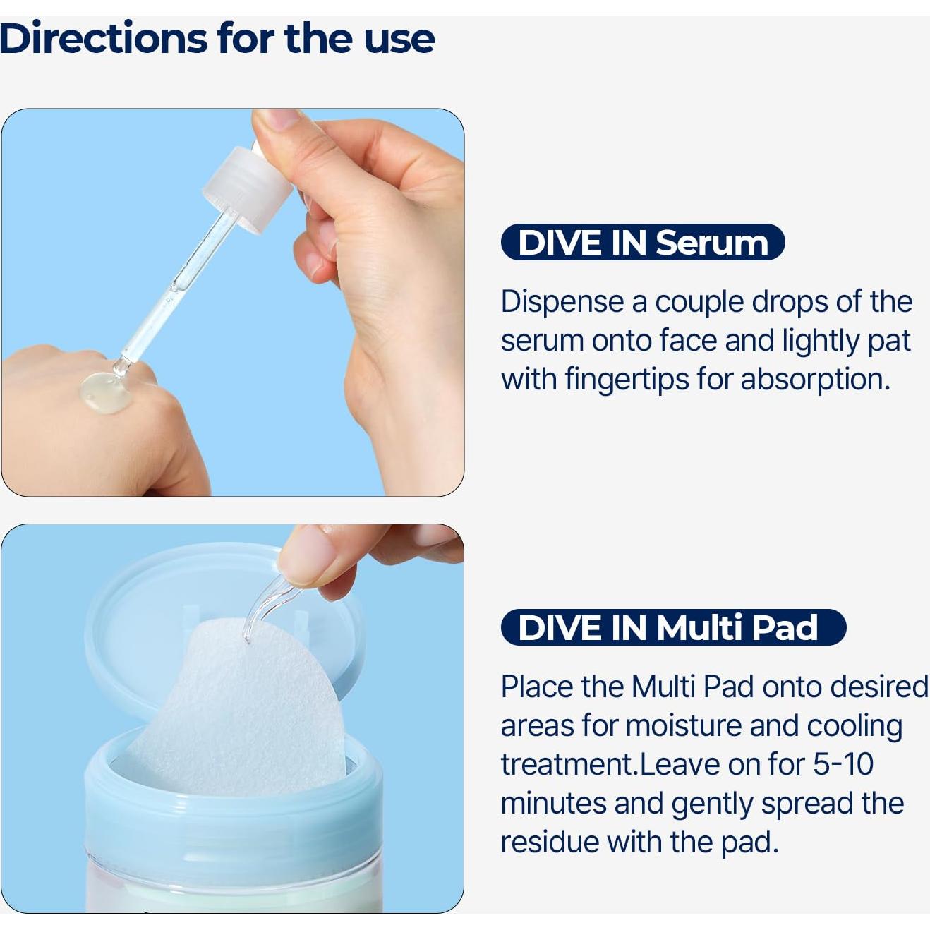 Suero DIVE IN Torriden 50 ml + Almohadillas 80 unidades Hidratación