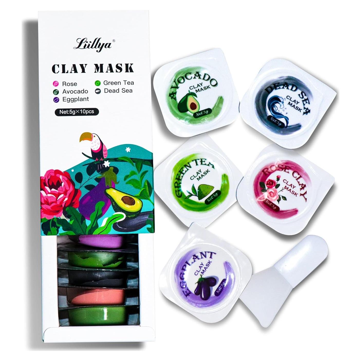 Set de 10 Mascarillas Faciales de Barro Liillya 50g Viaje