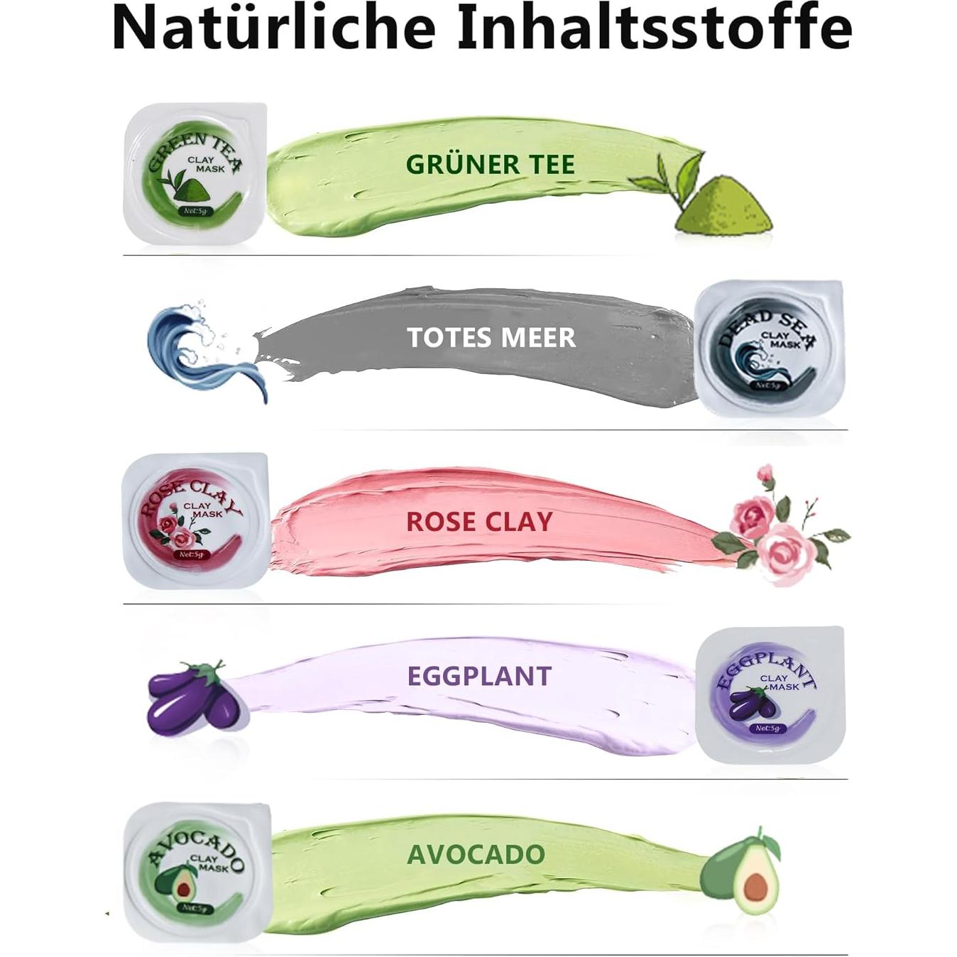 Set de 10 Mascarillas Faciales de Barro Liillya 50g Viaje