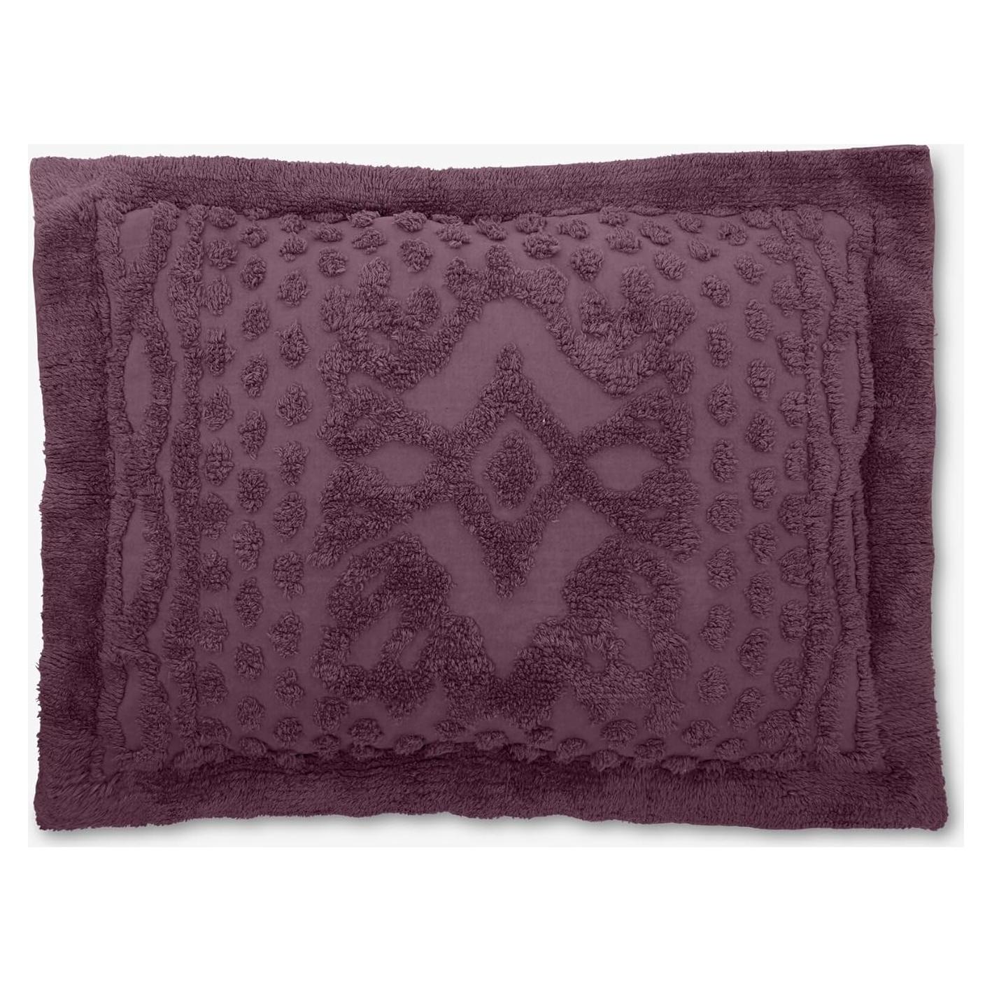 Funda Estándar Chenille Algodón BrylaneHome Berenjena 50.8x66cm