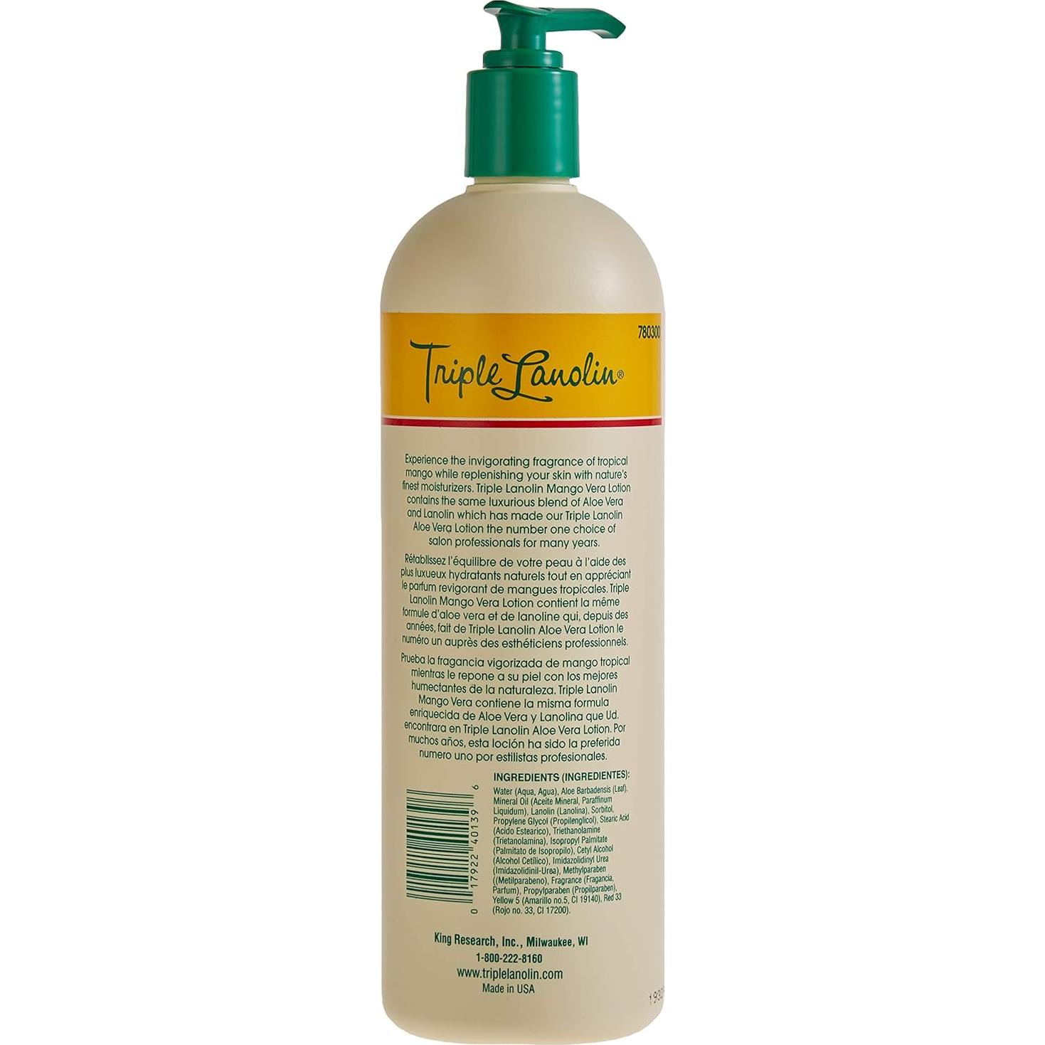 Loción Hidratante Triple Lanolina Mango Vera 591 ml