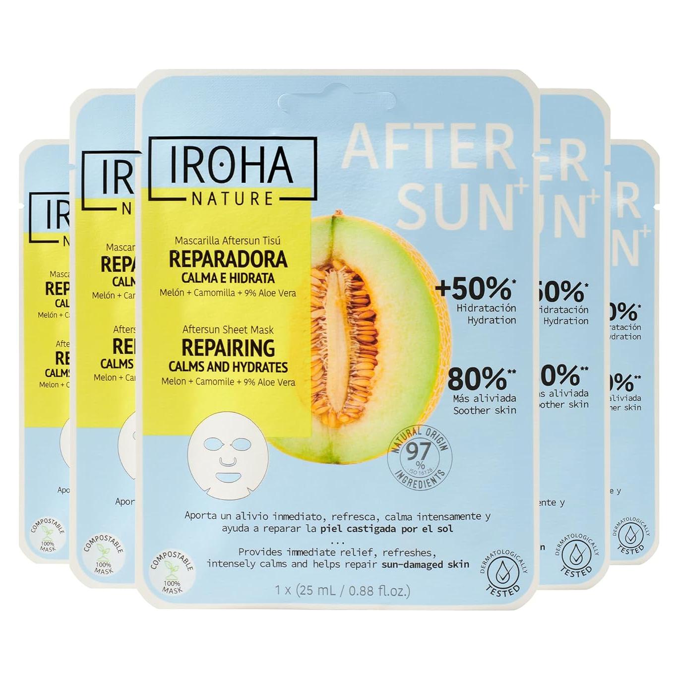 Mascarilla Facial Iroha Nature Aftersun 5 Piezas Hidratante