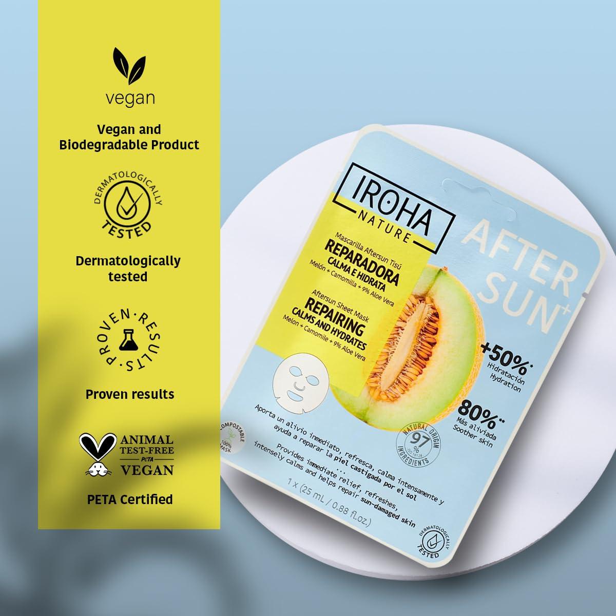 Mascarilla Facial Iroha Nature Aftersun 5 Piezas Hidratante