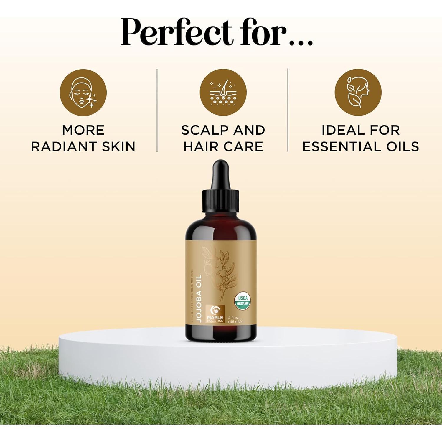 Aceite de Jojoba Orgánico 100% Puro Maple Holistics 118 ml