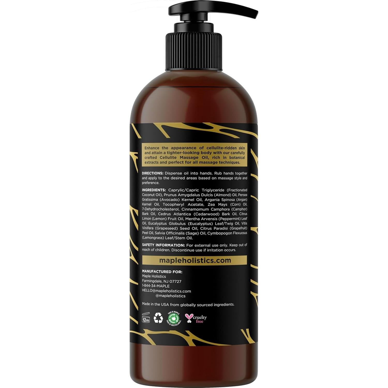 Aceite de Masaje Anticelulitis Maple Holistics 248g - Reafirmante