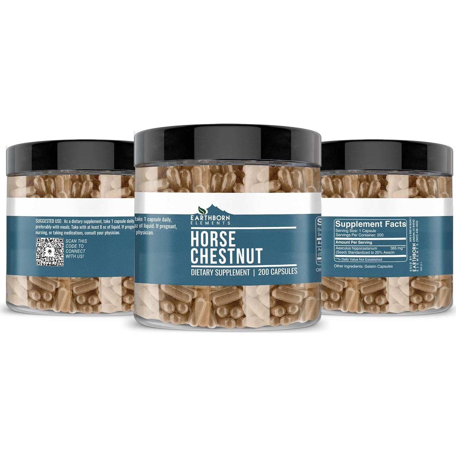 Castaño de Indias Earthborn Elements 200 Cápsulas Puras