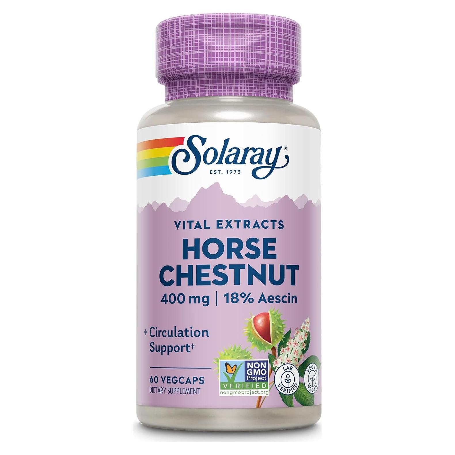 Castaño de Indias Solaray 400 mg - 72 mg Aescina - 60 VegCaps