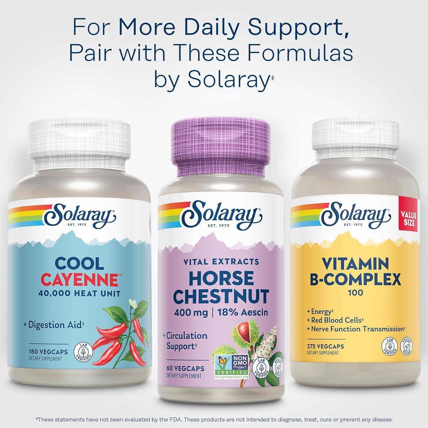 Castaño de Indias Solaray 400 mg - 72 mg Aescina - 60 VegCaps