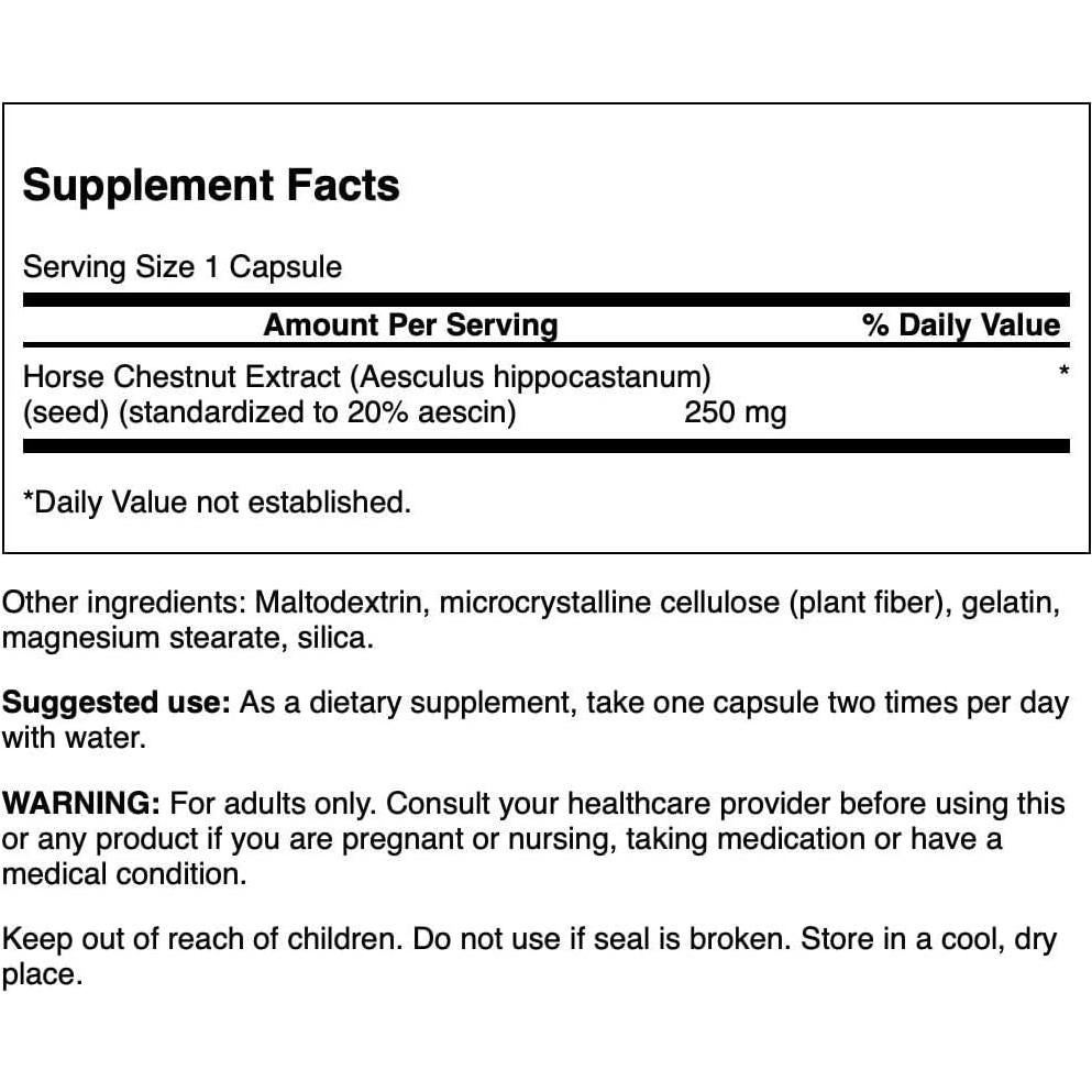 Castaño de Indias Swanson 22% Aescina 250mg 120 Cápsulas