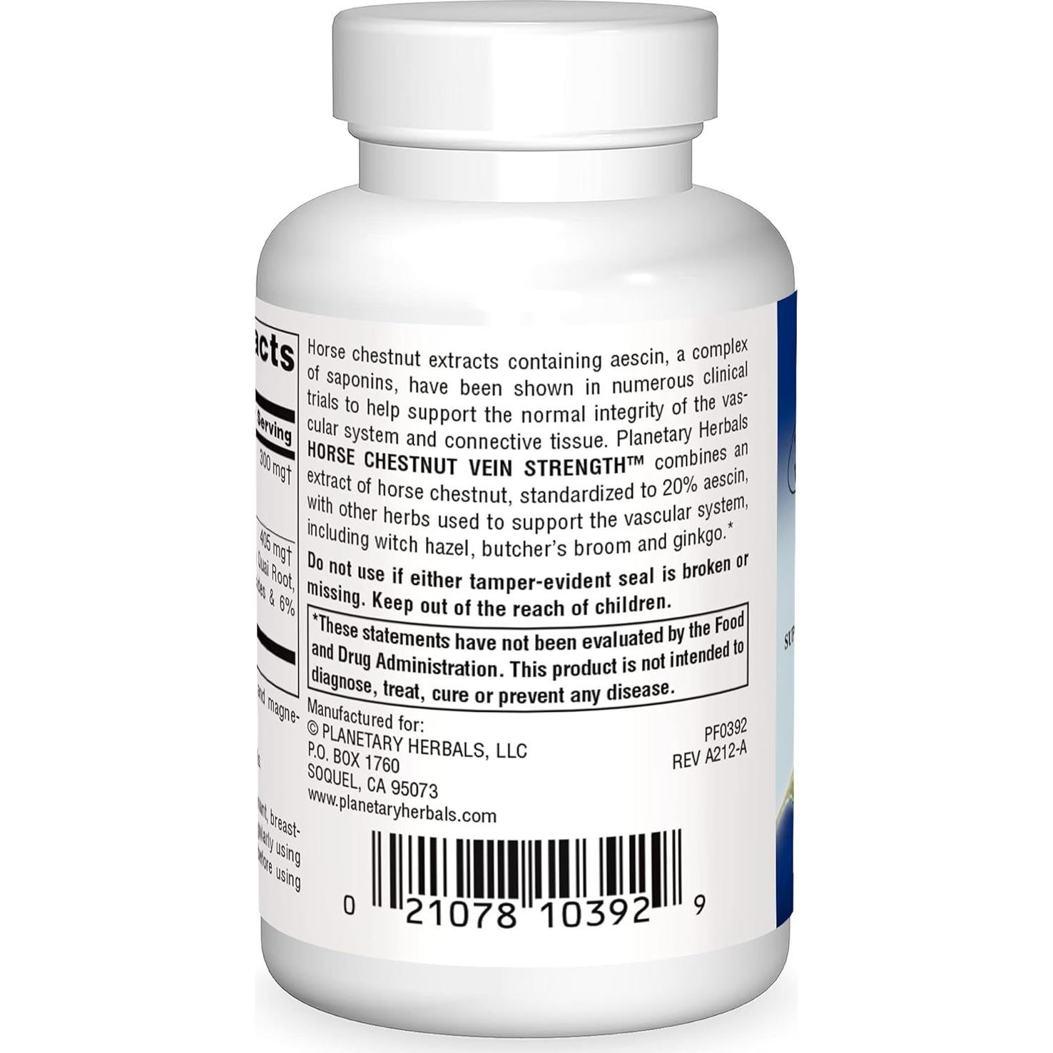 Fortalecimiento de Venas Castaño de Indias Planetary Herbals 705 mg - 42 Tabletas