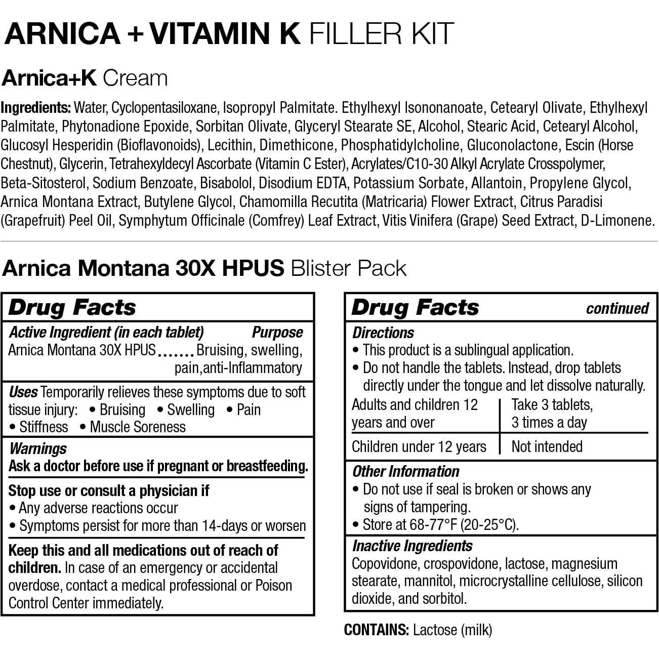 Kit de Relleno Arnica Montana 30X + Crema Vitamina K VitaMedica