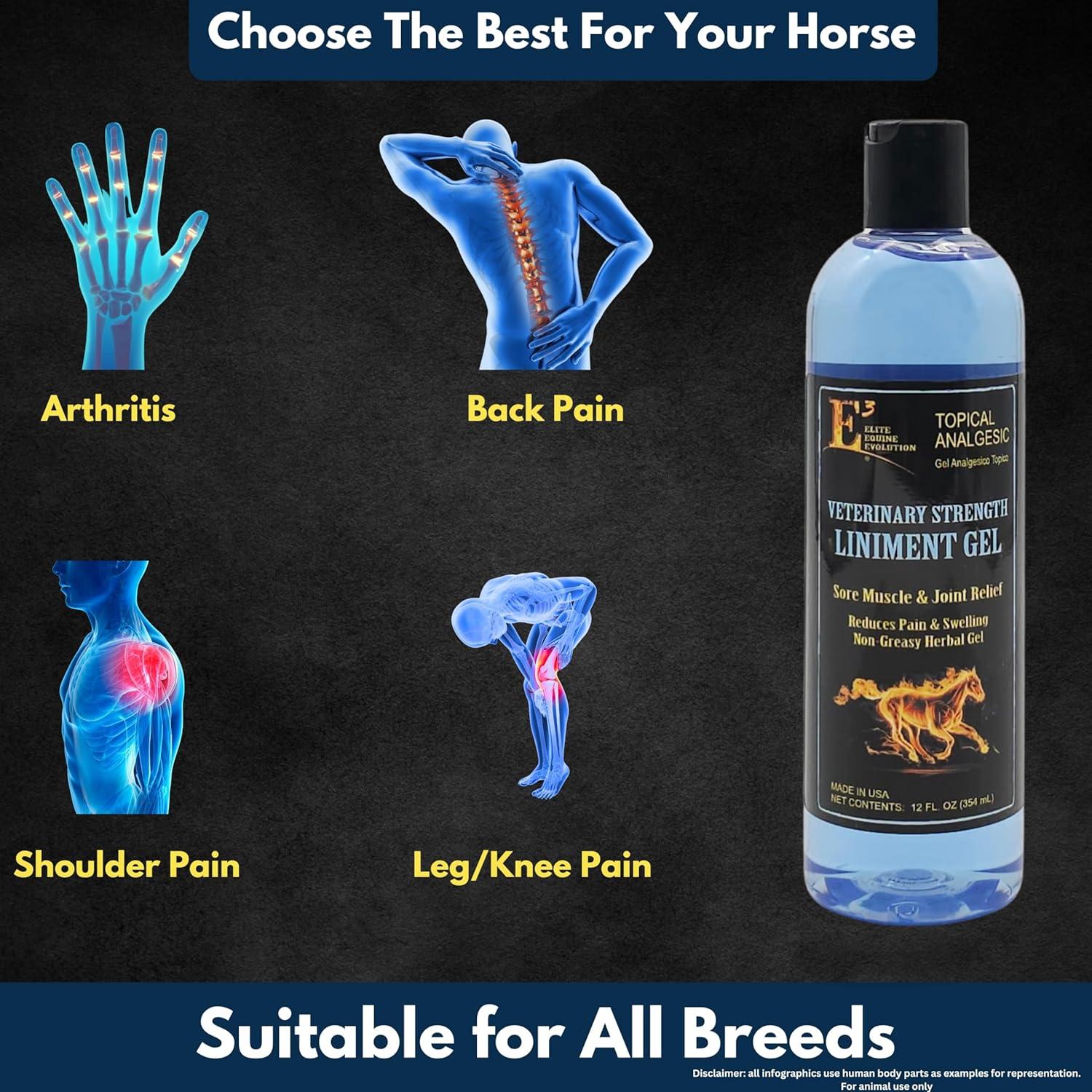 E3 Gel Linimento Veterinario 340g - Alivio Muscular y Articular