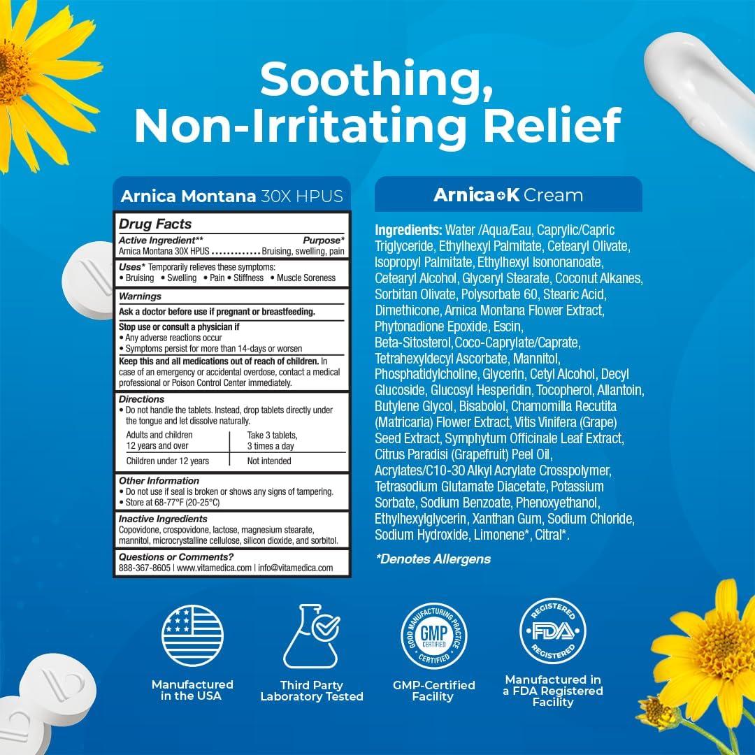 VitaMedica Arnica Montana 30X y Crema Tópica Vitamina K 64.8g