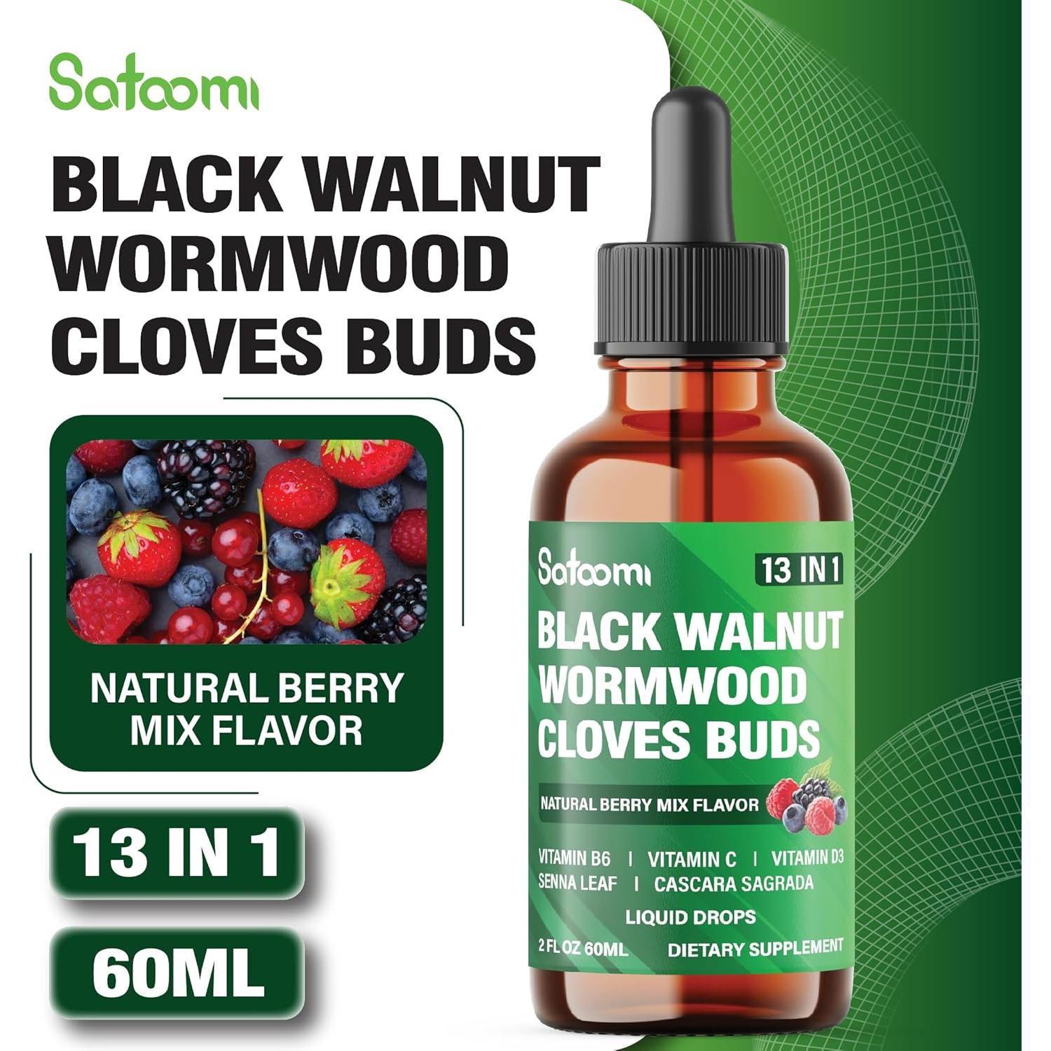 Gotas Líquidas de Nogal Negro Satoomi 59ml - 13 Ingredientes