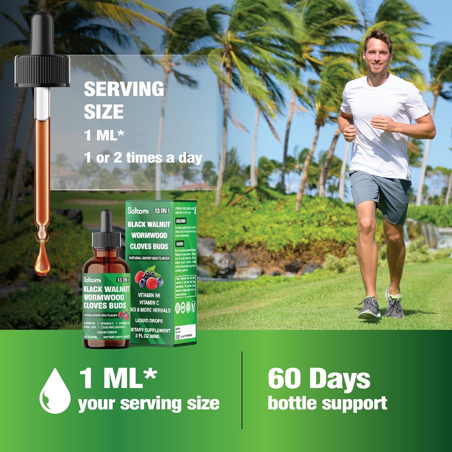 Gotas Líquidas de Nogal Negro Satoomi 59ml - 13 Ingredientes