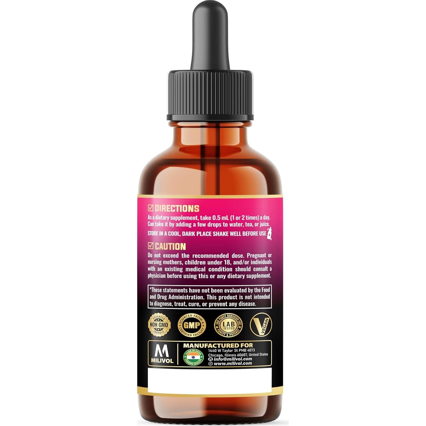 Gotas Líquidas Milivol 11en1 Ajenjo y Nuez Negra 60ml