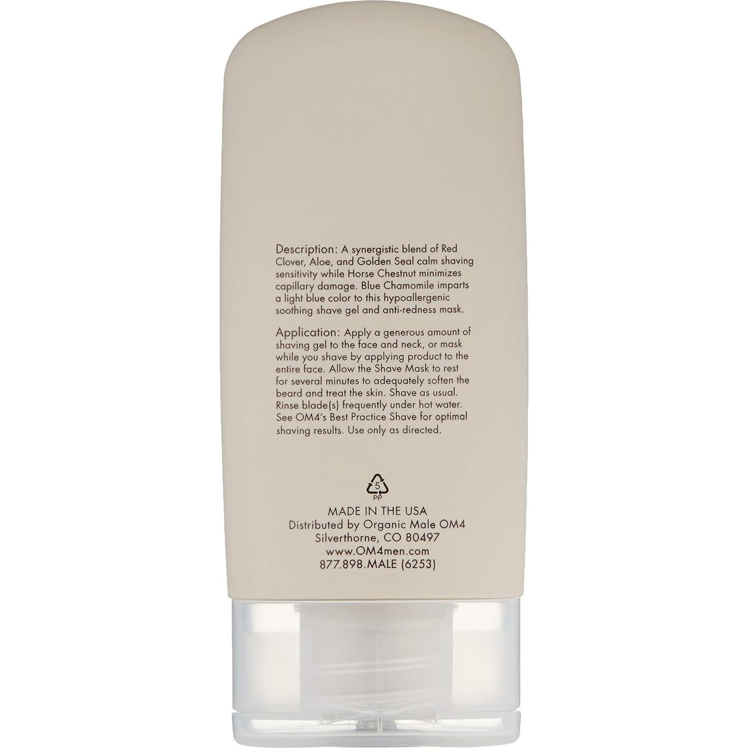 Máscara de Afeitado Calmante Organic Male 204g - Gel Hidratante