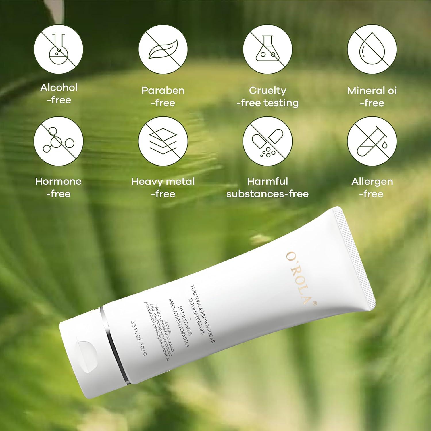 Gel Exfoliante Natural de Cúrcuma y Azúcar Moreno 100g