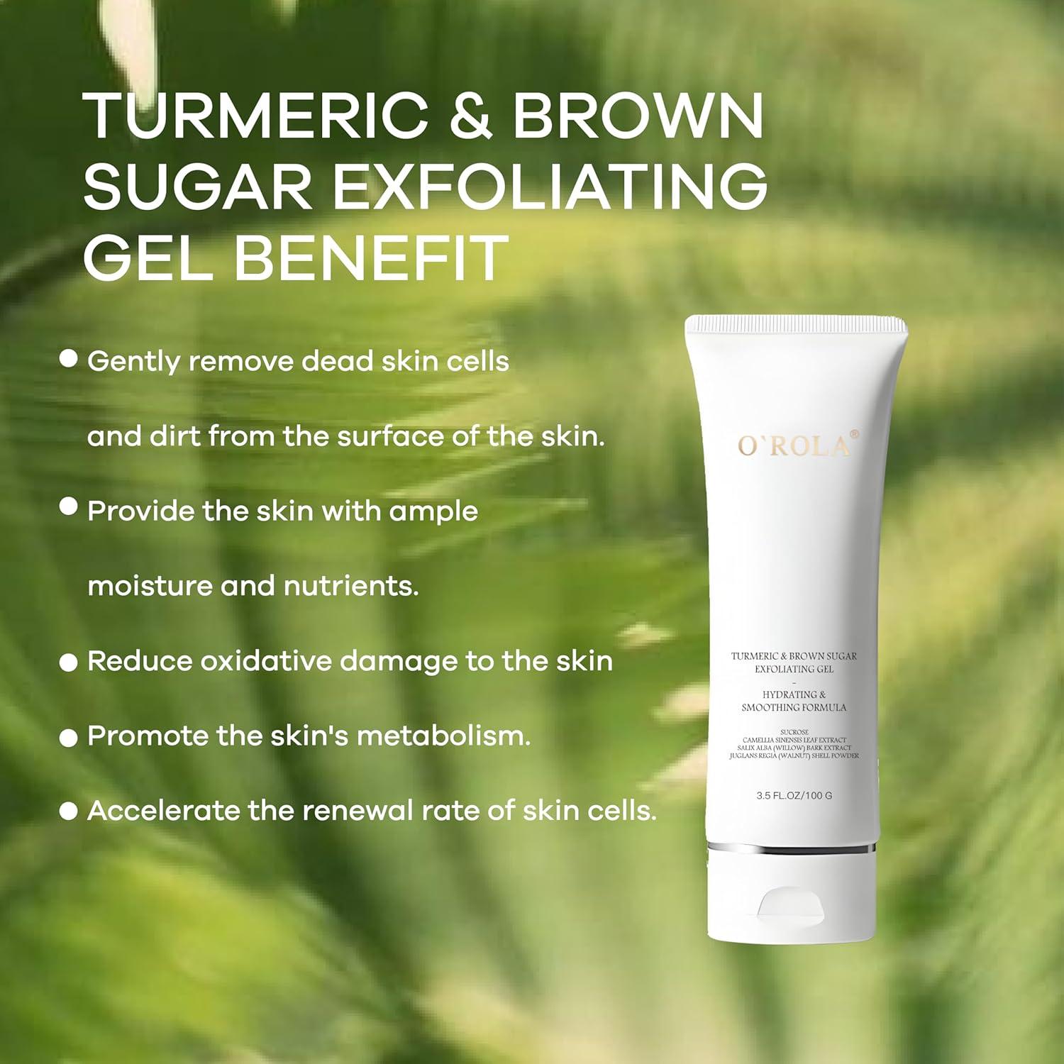 Gel Exfoliante Natural de Cúrcuma y Azúcar Moreno 100g