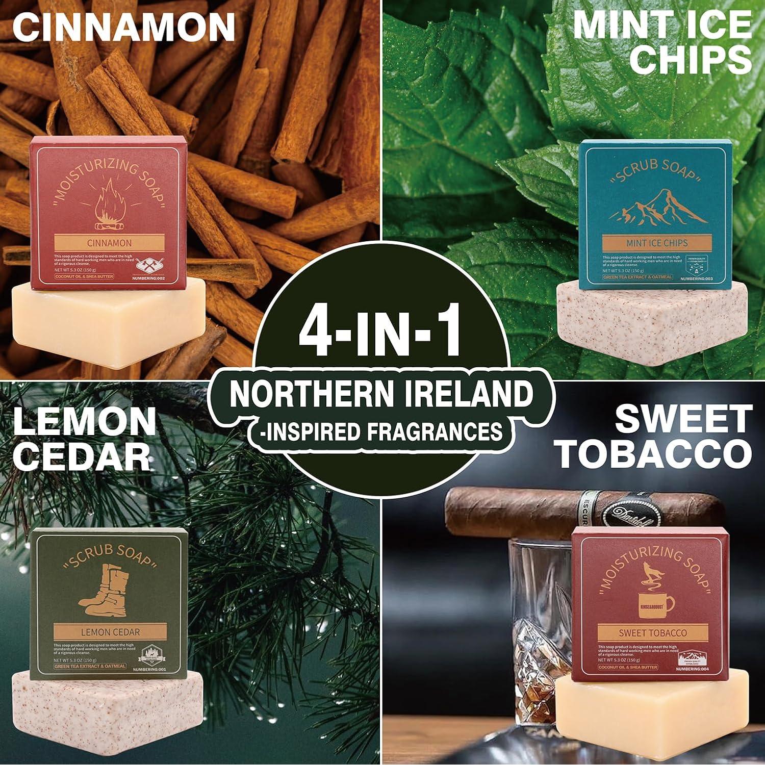 Jabón Natural Rinse & Robust Set 4 Piezas 150g Hidratante