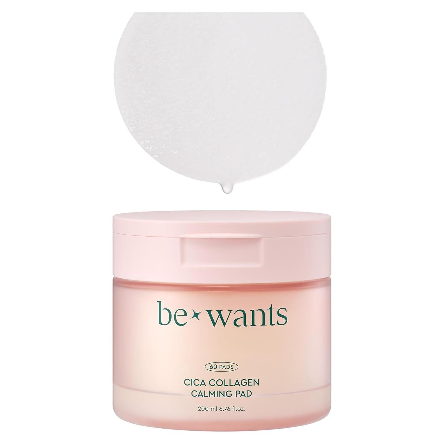 Pads Tónicos Faciales Bewants Cica Colágeno 60 Unidades