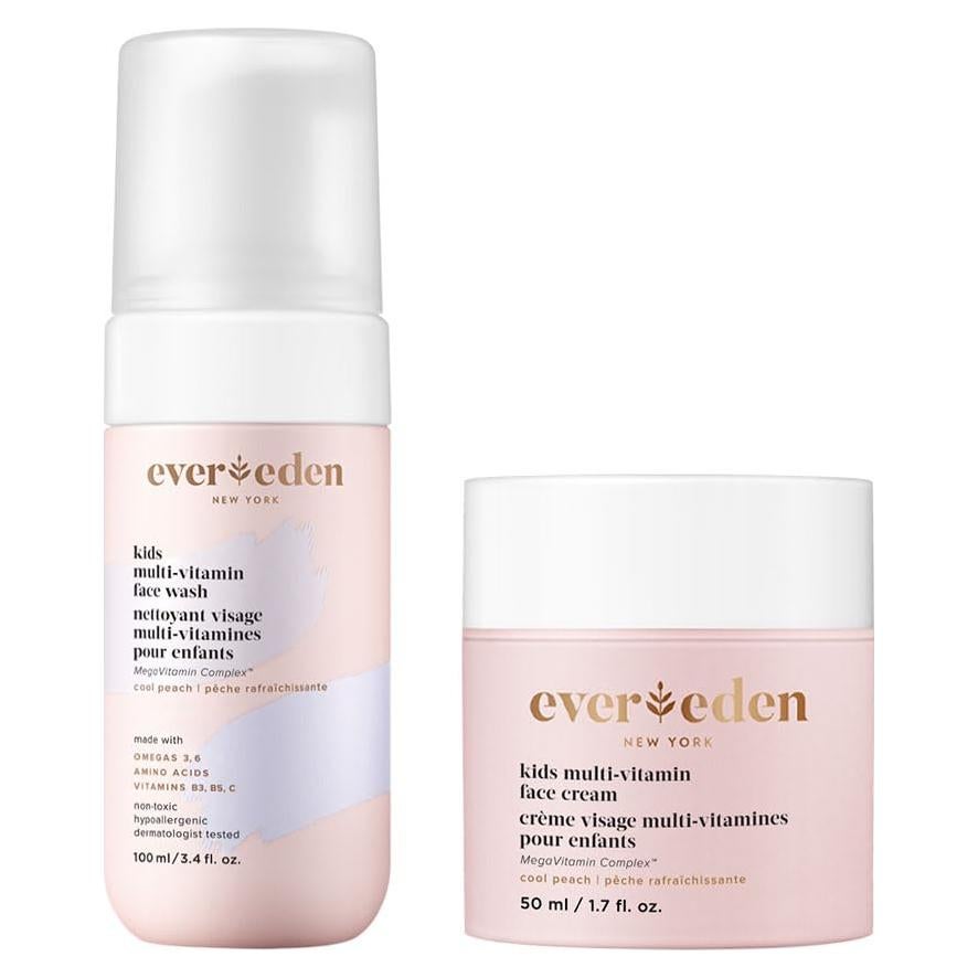 Set de Cuidado Facial para Niños Evereden - Limpiador y Crema Hidratante Vegana 48g