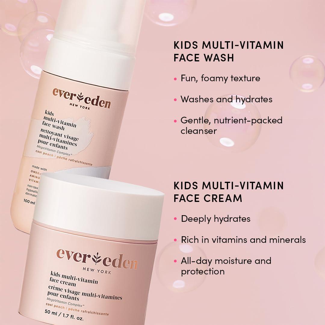 Set de Cuidado Facial para Niños Evereden - Limpiador y Crema Hidratante Vegana 48g