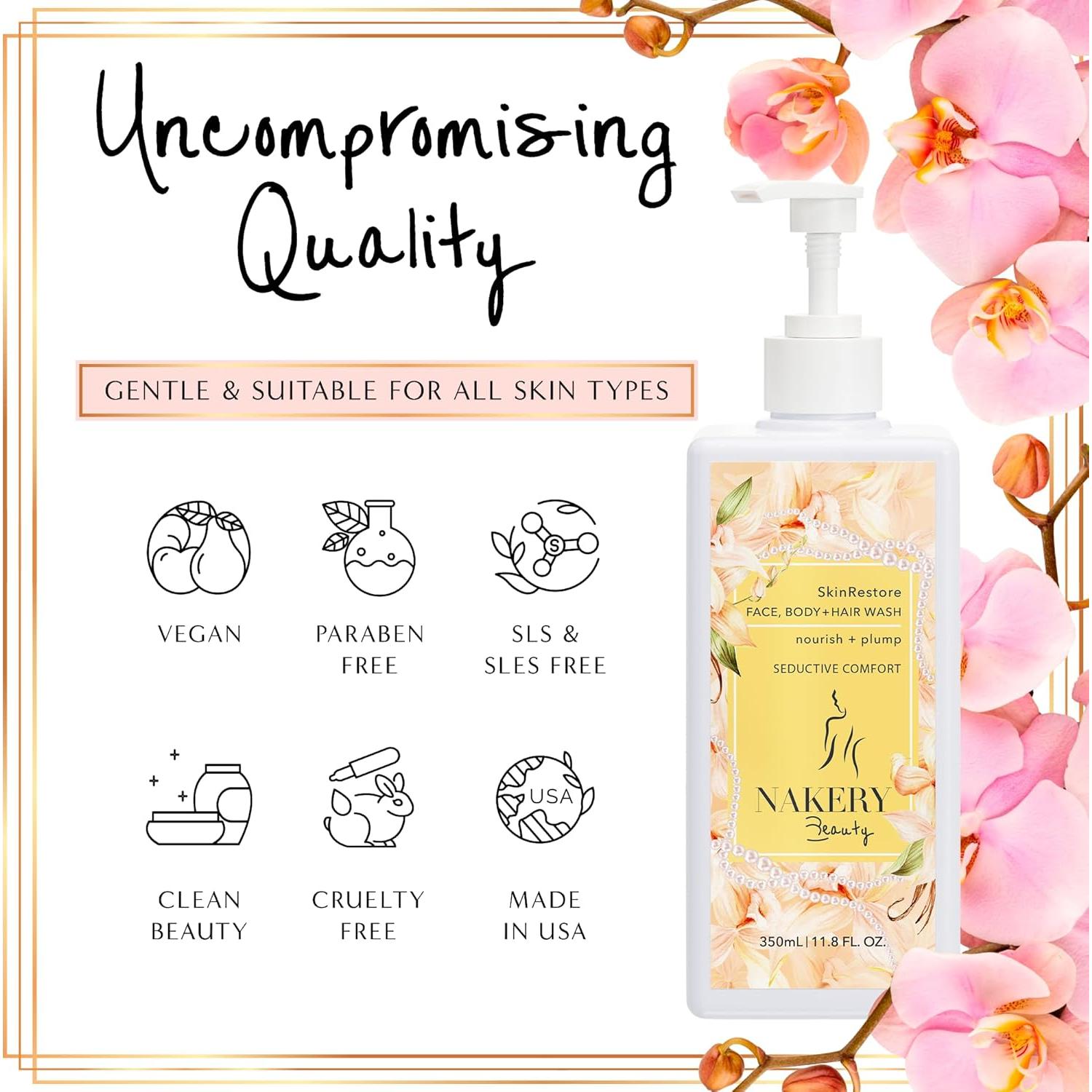 Jabón Corporal Hidratante Nakery SkinRestore 350ml - Piel Sensible