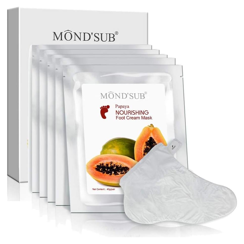 Mascarilla Nutritiva para Pies MOND'SUB Papaya 5 Piezas