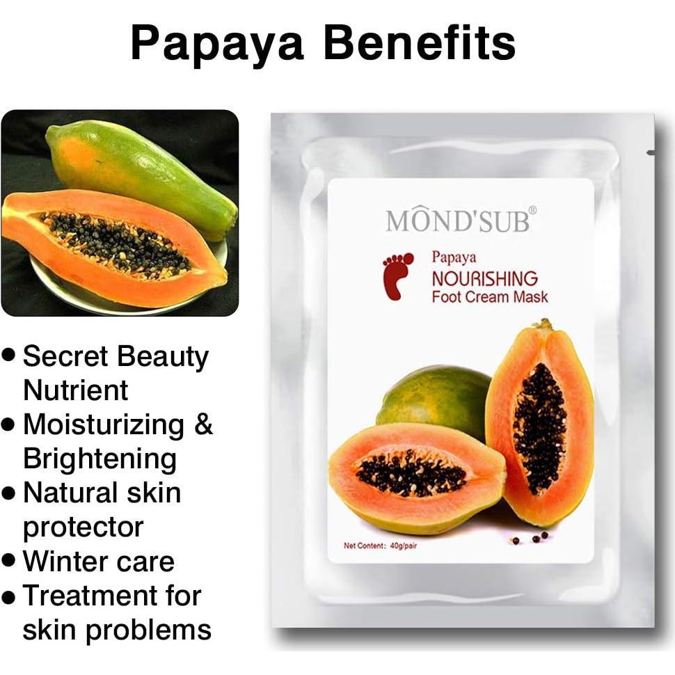 Mascarilla Nutritiva para Pies MOND'SUB Papaya 5 Piezas