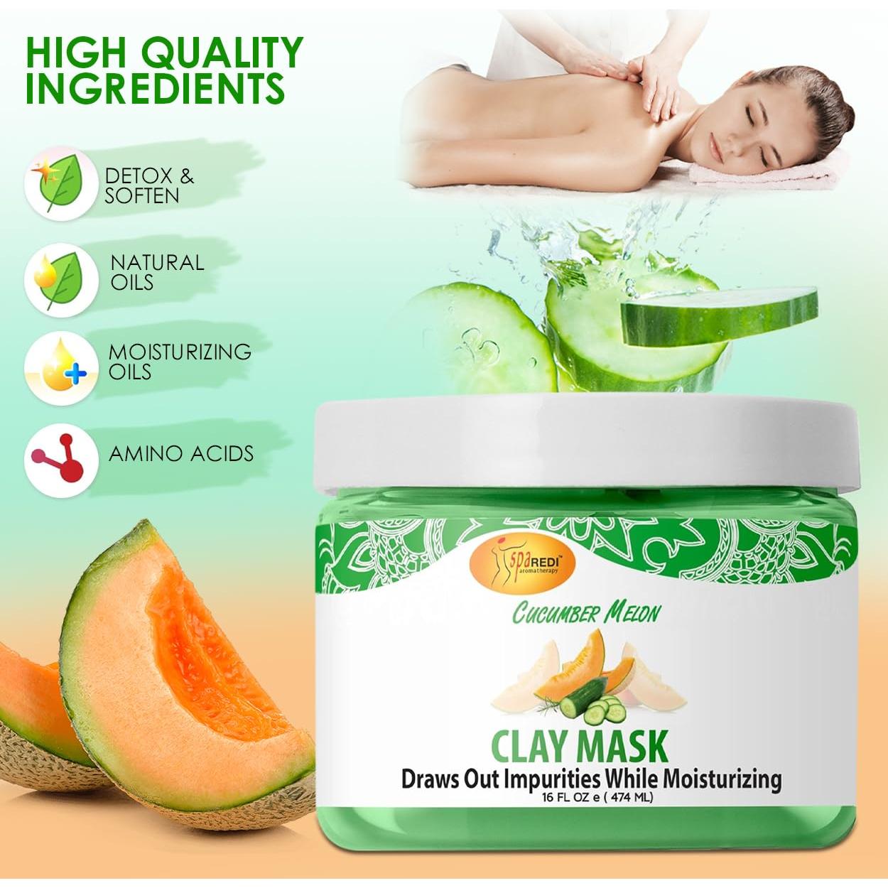 Mascarilla de Arcilla SPA REDI con Pepino y Melón 453.6 g